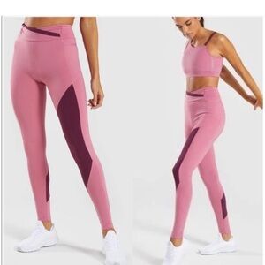 Pink/maroon wrap waist Gymshark leggings